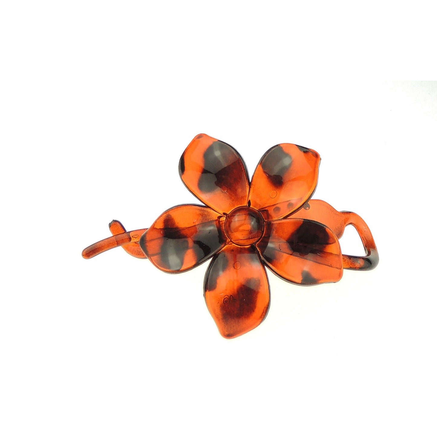Ladies Glossy Flower 11cm Hair Clamp Twist Pin Clip
