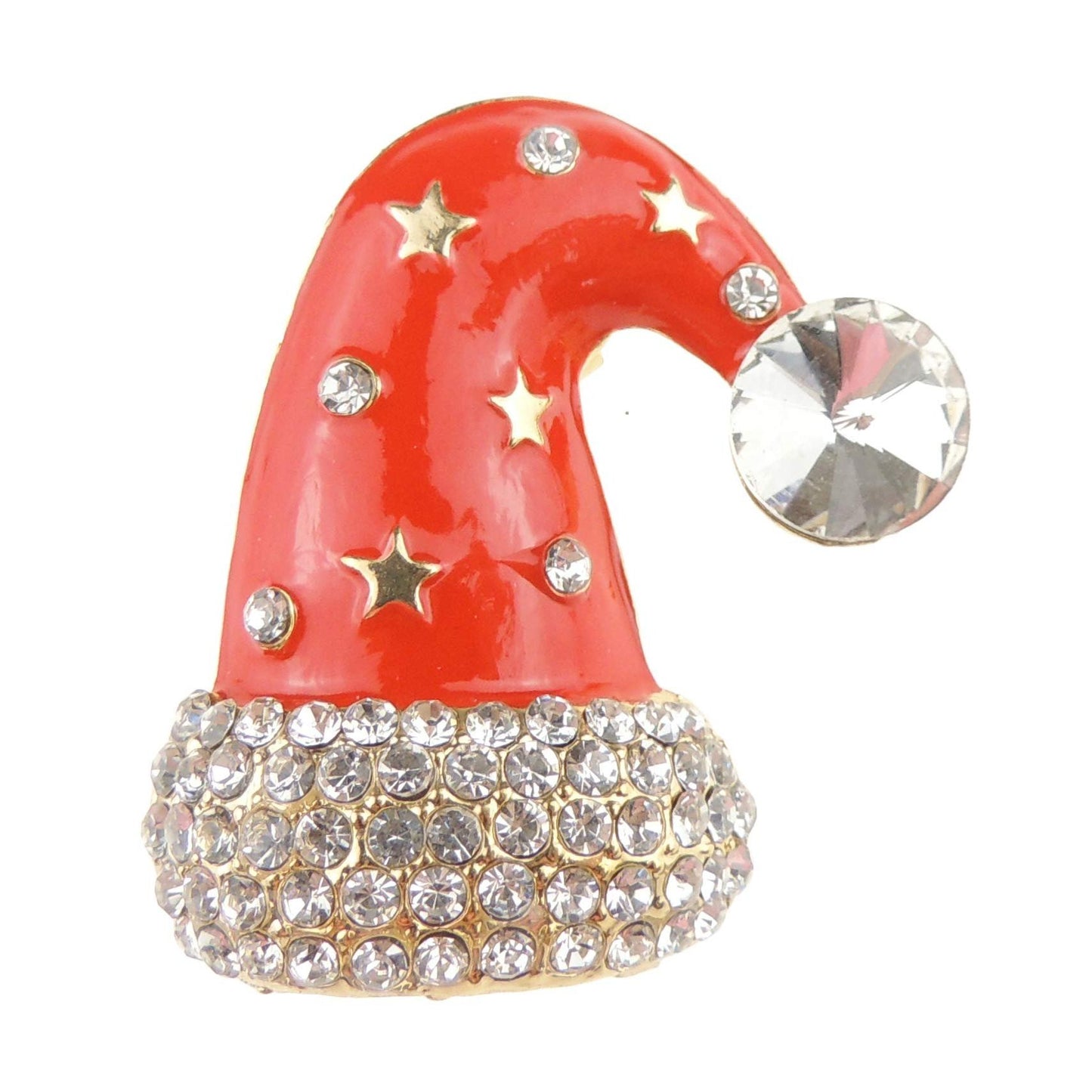 Festive Christmas Season Gift Coat Scarf Coat Jacket Shawl Scarf Enamel Diamante Rhinestone Crystal Brooch Badge Breastpin Corsage Pin Xmas Red Stars Santa Hat