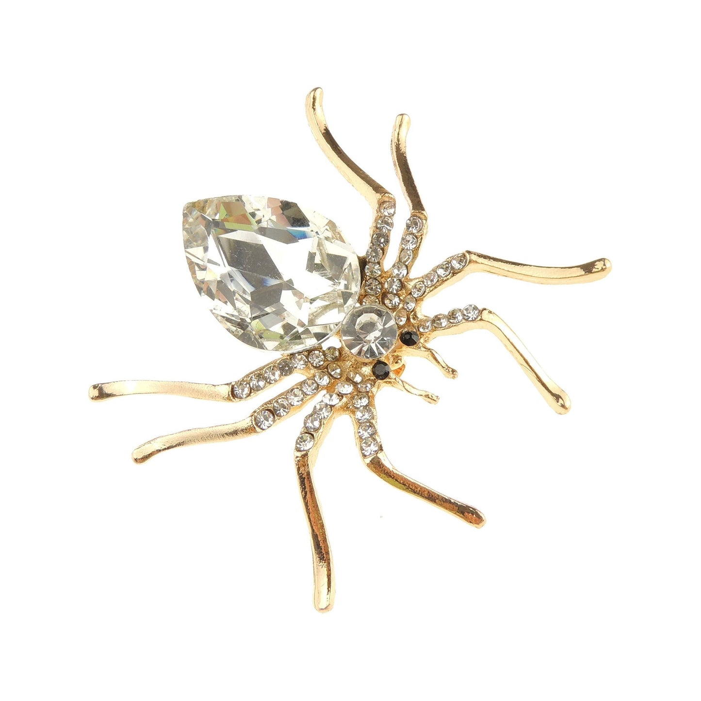 Sparkly Womens Christmas Party Birthday Gift Saree Scarf Diamante Rhinestone Crystal Fancy Dress Bling Brooch Badge Breastpin Corsage Pin Halloween Animal Insect Spider Boxed