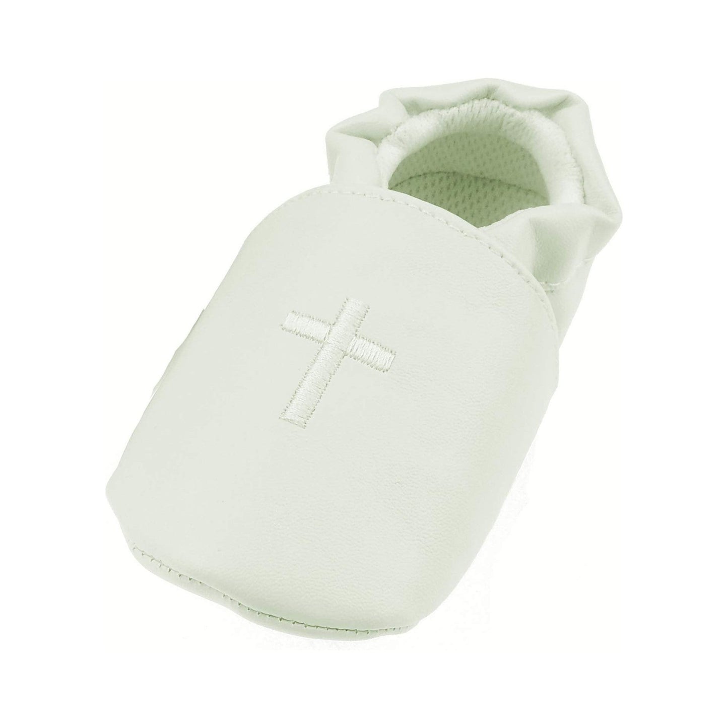 Glamour Girlz Cute Baby Boys Newborn Kids Infant Babies Leather Look Cross Dress Pram Formal Occasion Christening Baptism Slip on Pram Crib Soft Sole House Shoe Slipper Pre Walkers Flat Booties