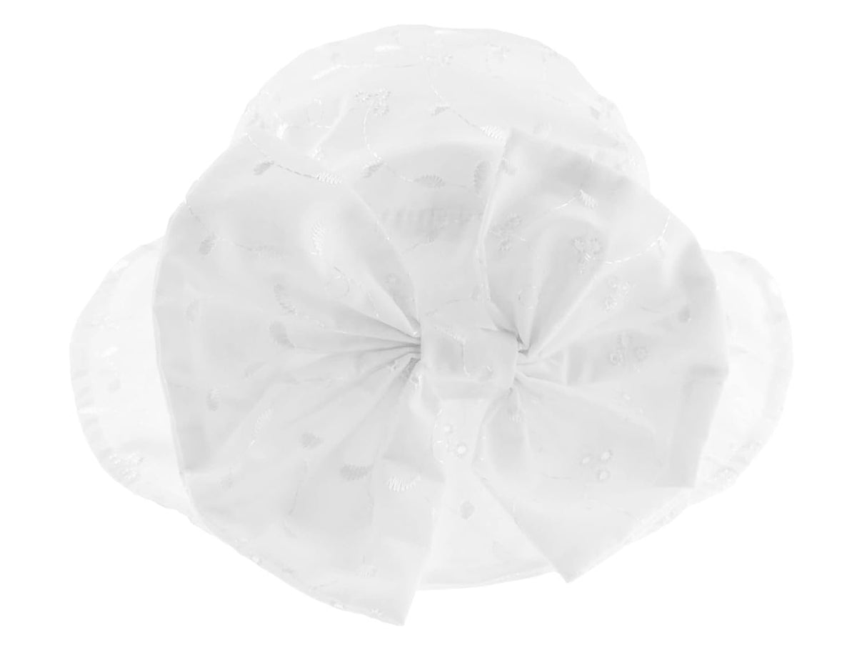 Baby Girlz Broderie Anglais Big Bow Summer Cap Beanie Bucket Sun Hat Newborn to 9 Months