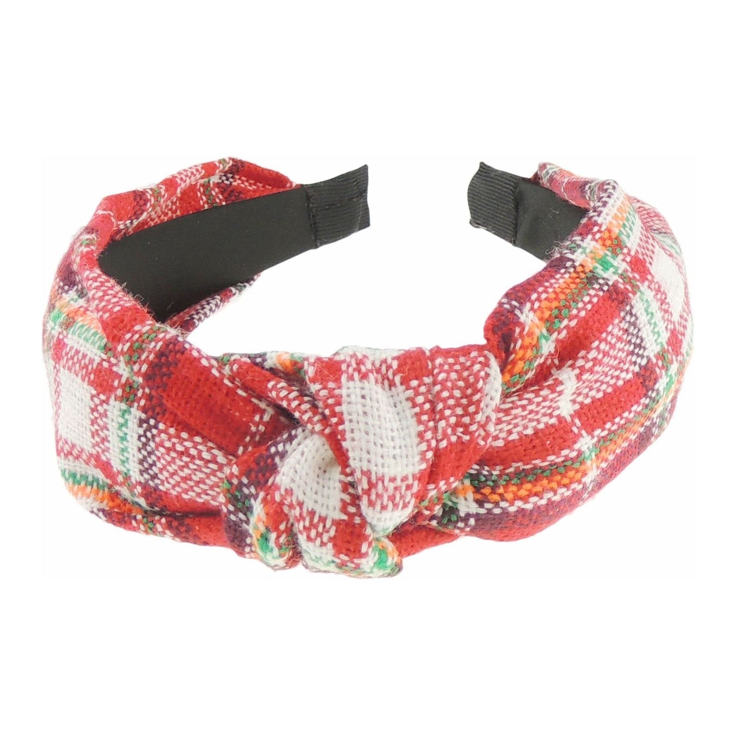 Festive Christmas Tartan Plaid Tweed Fabric Womens Girls Bow Knotted Top Knot Twist Twisted Turban Winter Headpiece Deeley Bopper Dance Party Headband Hair Alice Band
