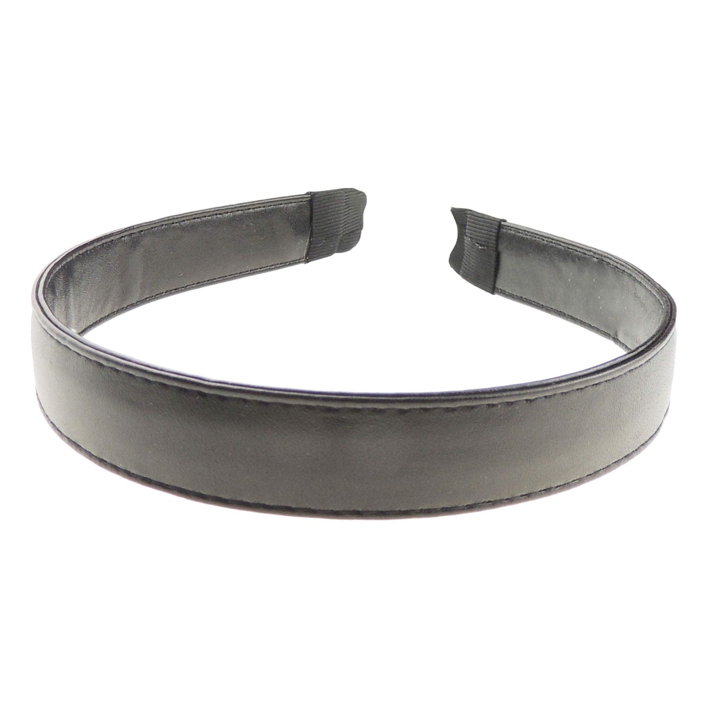 Womens Leather Look Vegan 2cm Stitched Edge Headband Winter Evening Wedding Party Birthday Bridal Christmas Birthday Bridesmaid Alice Band Hair Accessories Hairband