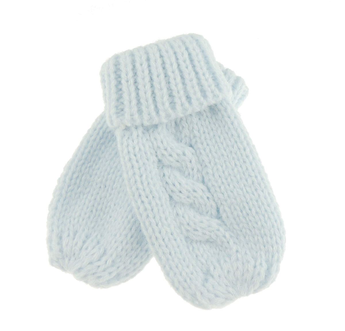 Glamour Girlz Baby Girls Boys Block Colour Warm Winter Cable Knit Mittens 0-6 Months
