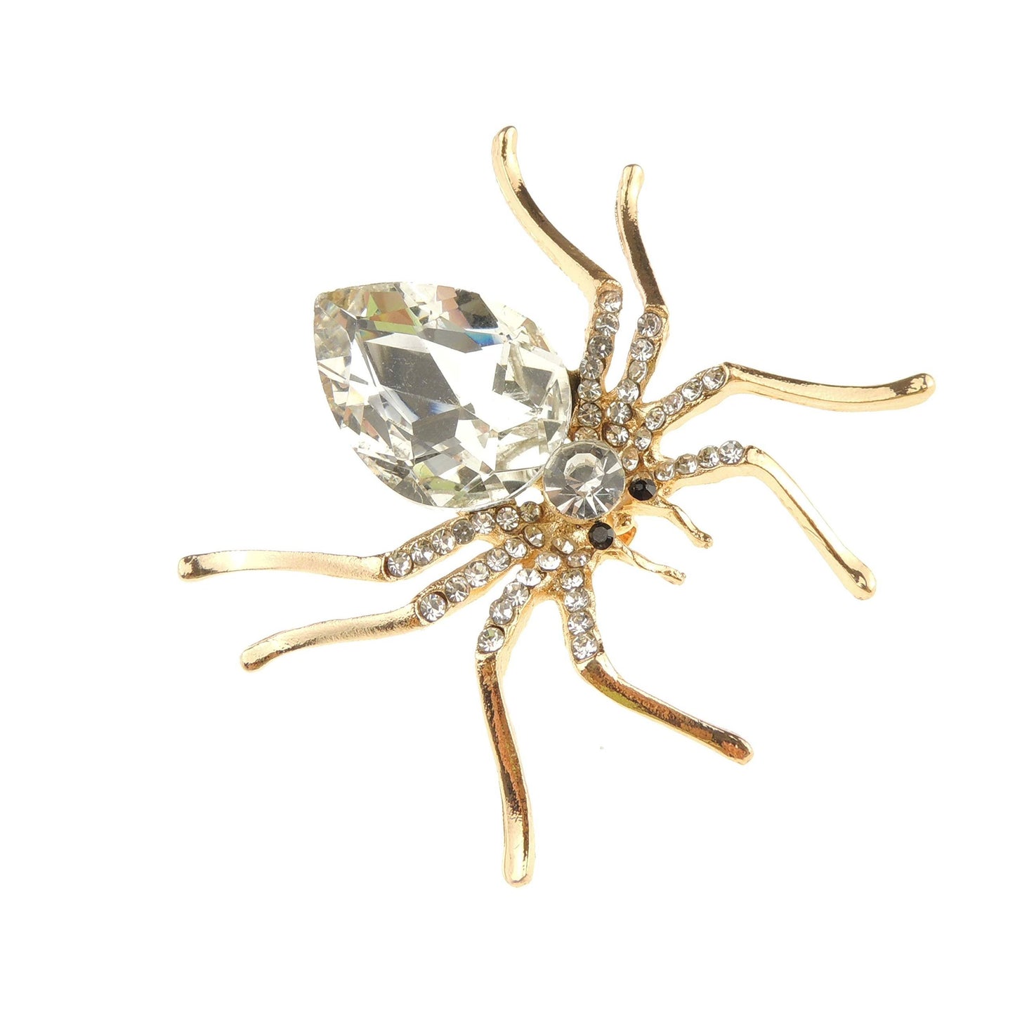 Sparkly Womens Christmas Party Birthday Gift Saree Scarf Diamante Rhinestone Crystal Fancy Dress Bling Brooch Badge Breastpin Corsage Pin Halloween Animal Insect Spider Boxed