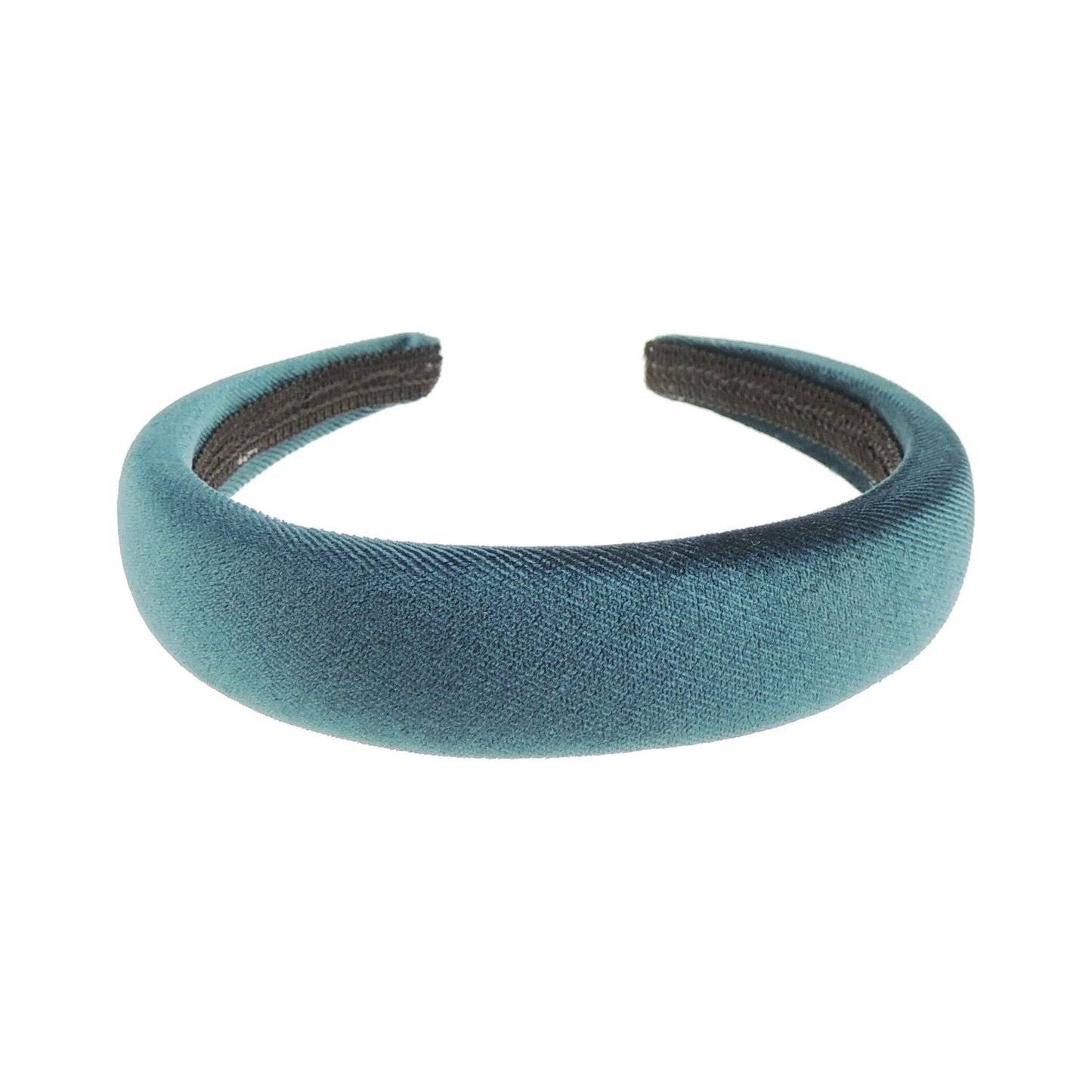 Womens Luxury Slightly Padded Puffy Velvet Flat Winter Evening Wedding Party Birthday Bridal Christmas Birthday Bridesmaid Headband Alice Band Hair Accessories Hairband (Teal, One Size)