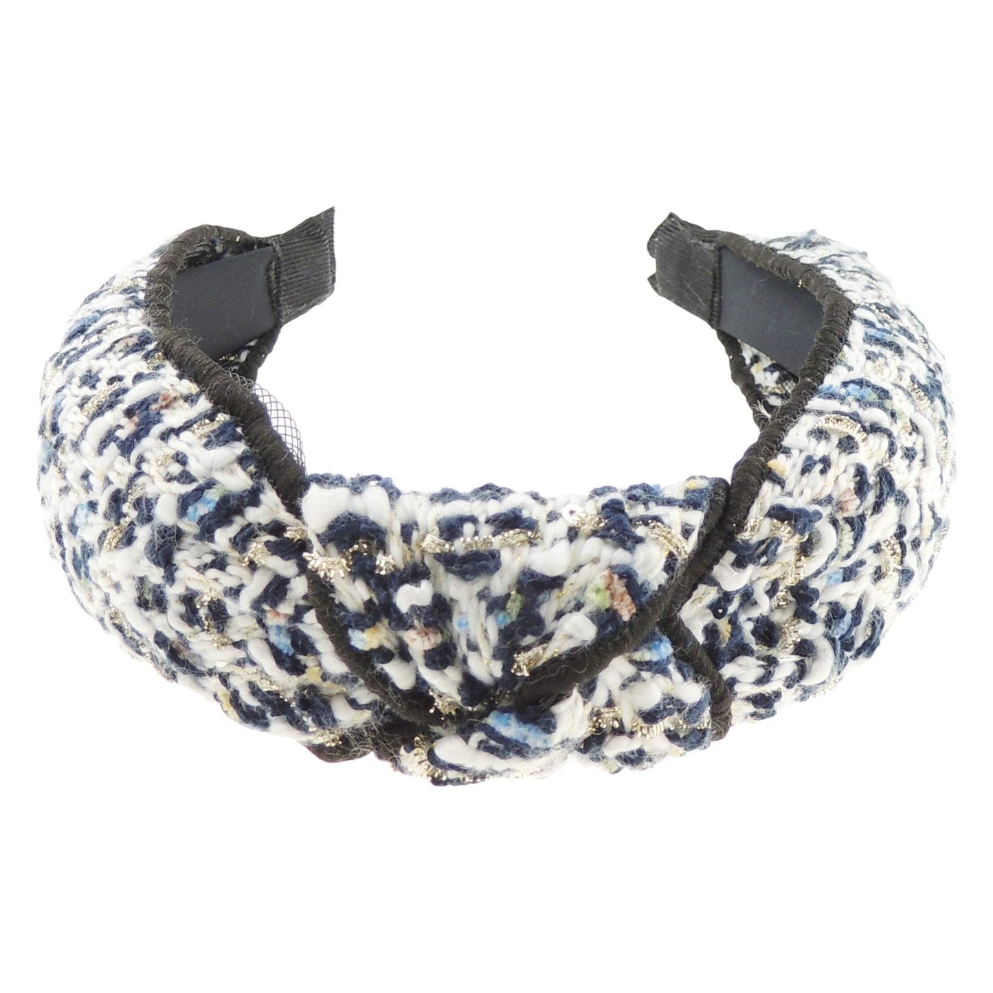 Ladies Knit Boucle Glitter Thread Tweed Top Knot Winter Headband Alice Band