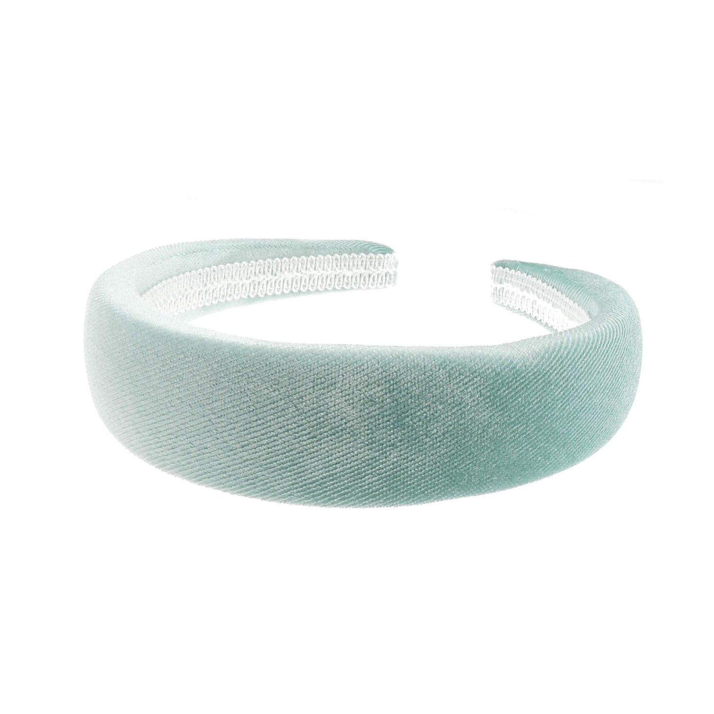 Womens Luxury Slightly Padded Puffy Velvet Flat Winter Evening Wedding Party Birthday Bridal Christmas Birthday Bridesmaid Headband Alice Band Hair Accessories Hairband (Sea Green, One Size)
