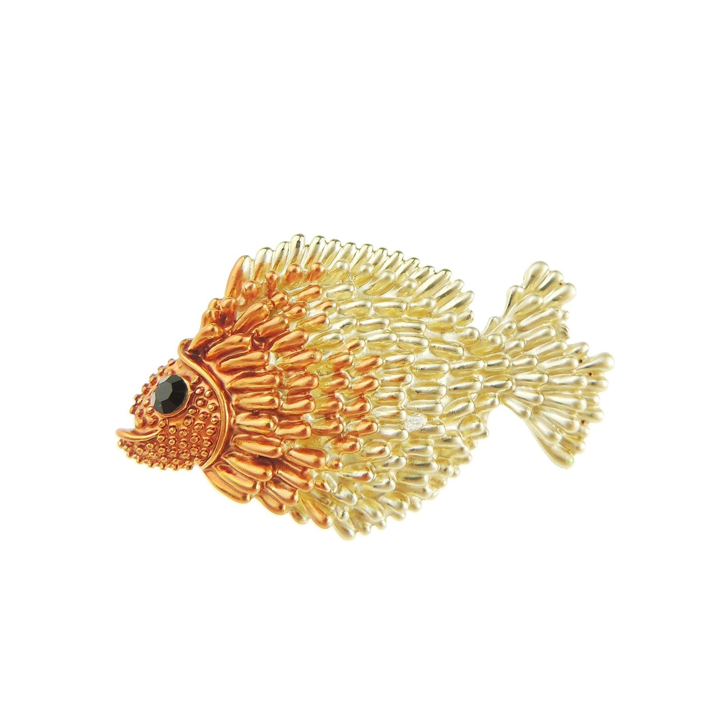 Ladies 3D Speckled Enamel Scorpion Tropical Piranha Fish Formal Brooch