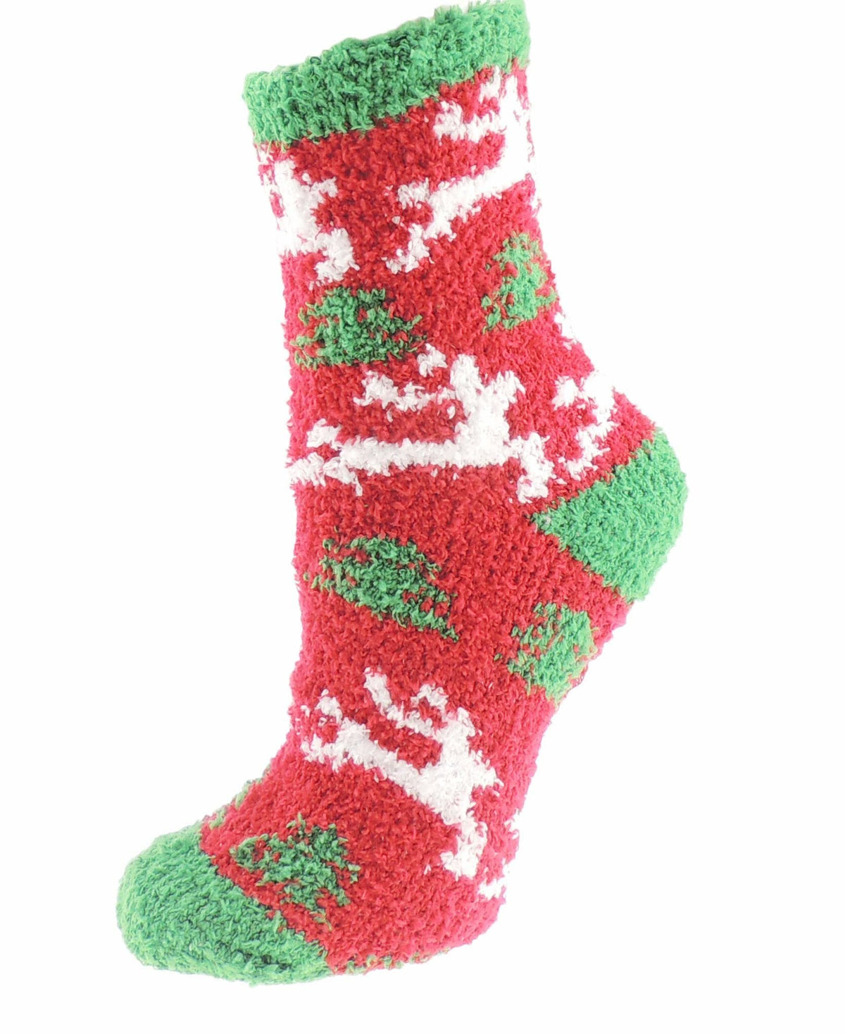 Glamour Girlz Festive Ladies Soft & Cosy Christmas Feather Bed Slipper Socks UK4-7 (Santa Face)