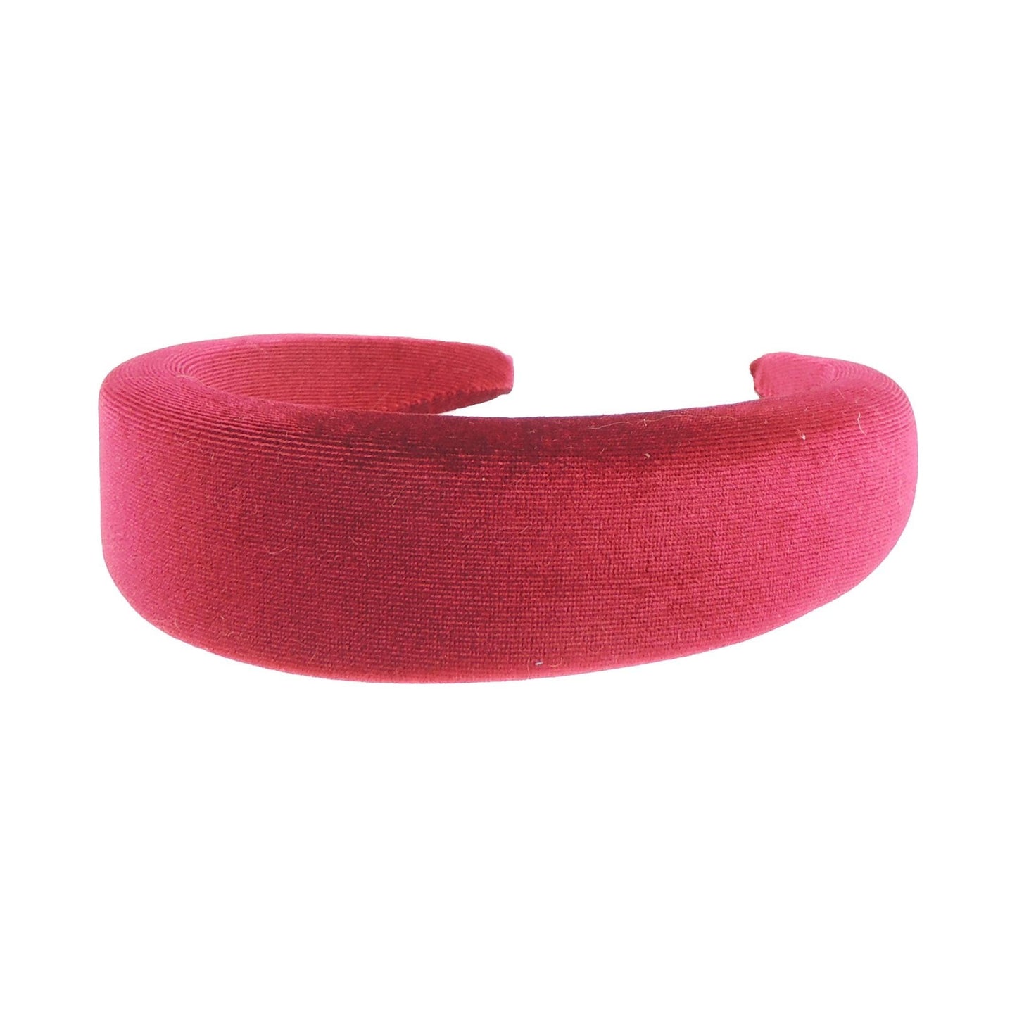 Ladies Girls Velvet Wide Padded Covered Headband Alice Band (Pale Orange)