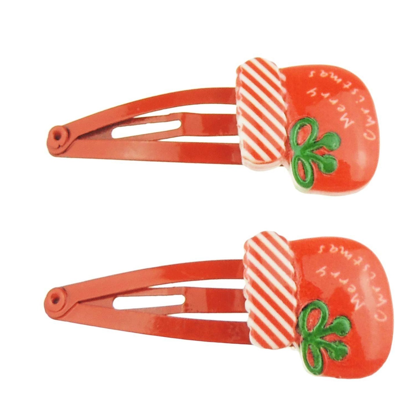 Girls Womens Toddler Baby Kids Christmas Snowman Santa School Clips Barrettes Bobbles Accessories Hair Sectioning Fine Thick Grips Slides Grips Clips Sleepies Snap Bendies SET of 2