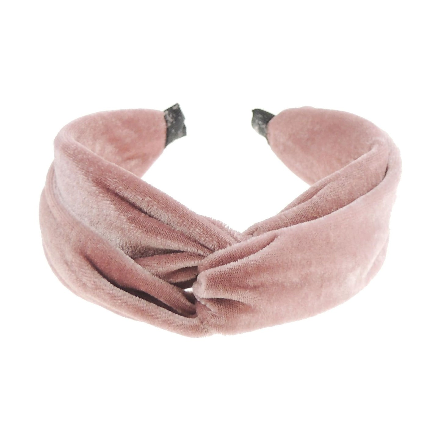 Womens Luxury Velvet Twist Knotted Turban Vintage Boho Wide Winter Evening Wedding Party Bridal Christmas Birthday Bridesmaid Headband Alice Band Hair Accessories Hairband, Gift Idea (Nude)