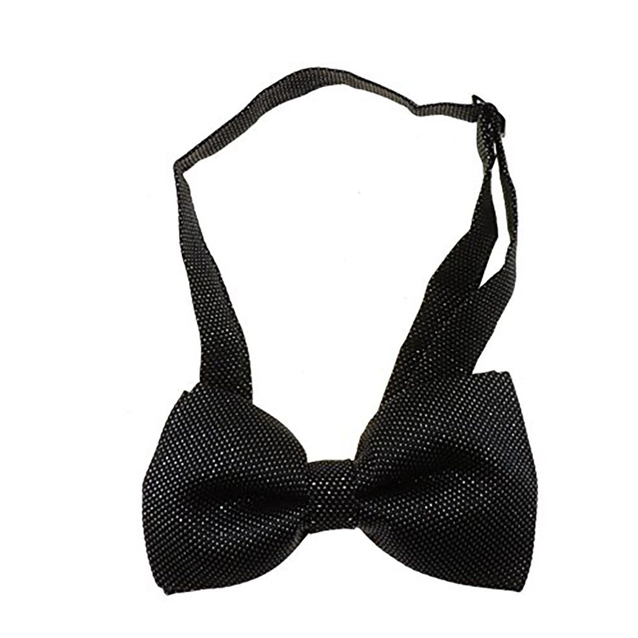 Glamour Girlz Mens Sparkly Adjustable Pre Tied Formal Groom Groomsmen Wedding Best Party Prom Gala Prom Dinner Jacket DJ Dickie Tuxedo Butterfly Solid Plain Bow Tie Bowtie