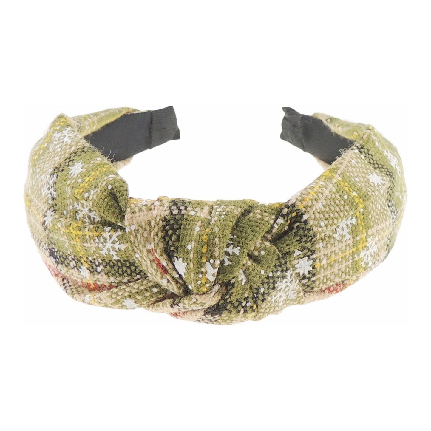 Festive Christmas Tartan Plaid Tweed Fabric Womens Girls Bow Knotted Top Knot Twist Twisted Turban Winter Headpiece Deeley Bopper Dance Party Headband Hair Alice Band