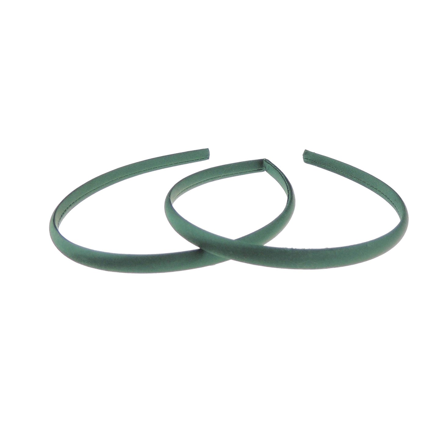 Pair of 2 Slim Thin 1cm Satin Covered Girls Party Satin Plain DIY Alice Headband Hairband Head Hair Band Kids School Uniform (Violet)