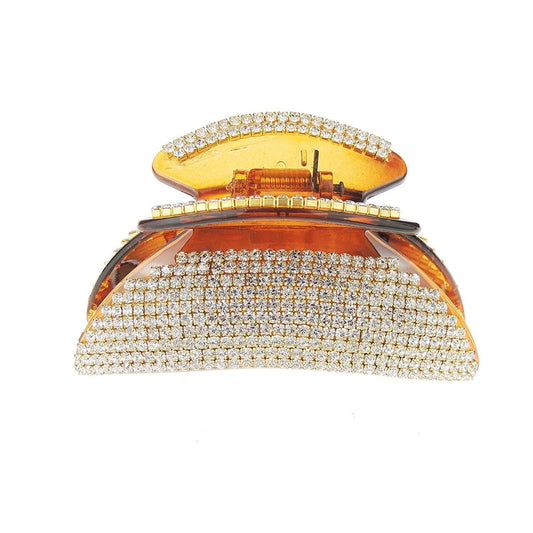 Extra Sparkly Large 9cm Diamante Crystal Evening Hair Claw Clamp 9 Row Sunset