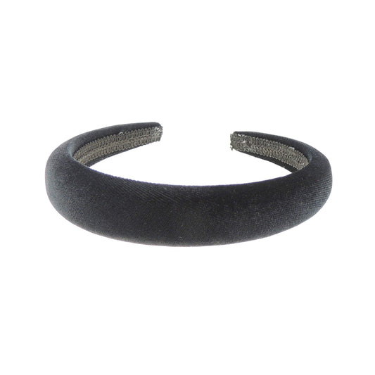 Womens Girls Work School Uniform Birthday Party Wedding Dance Recital Party Bridesmaid Flower Girl Special Occasion Hair Black Padded Velvet Short Long Hair 2.5cm Headband Alice Band Hairband