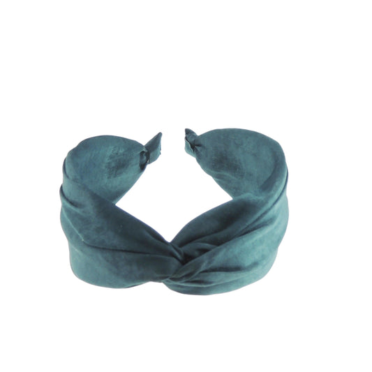 Womens Girls Knotted Top Knot Twist Twisted Turban Fabric Summer Accessory Wedding Guest Headpiece Formal Dance Party Birthday Silk Look Headband Hair Alice Band