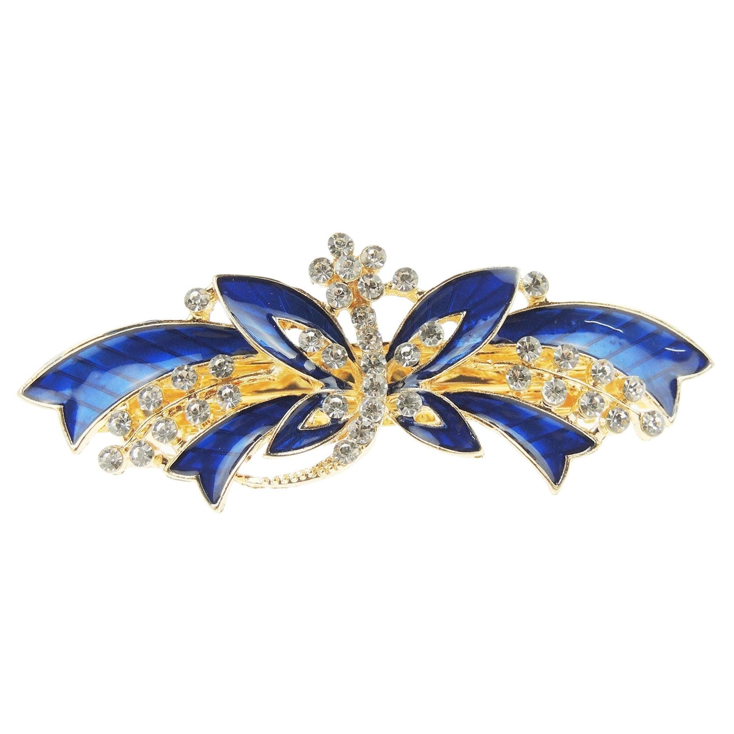 Womens Girls Crystal Rhinestone Diamante Wedding Birthday Party Evening School Ponytail Fine Medium Hair Accessories Occasion Barrette Hairpin Grip French Spring Clip Enamel Butterfly