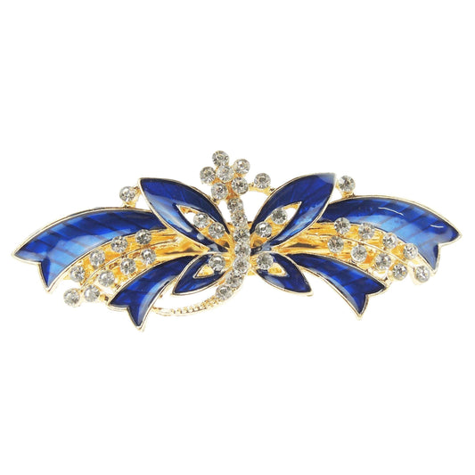 Womens Girls Crystal Rhinestone Diamante Wedding Birthday Party Evening School Ponytail Fine Medium Hair Accessories Occasion Barrette Hairpin Grip French Spring Clip Enamel Butterfly