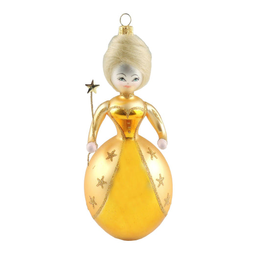 Stunning Italian Luxury Hand Blown Glass Traditional Keepsake Decoration Decorative Christmas Tree Ornament Bauble Winter Novelty Stuff Garland Present Figurine Gold Magic Wand