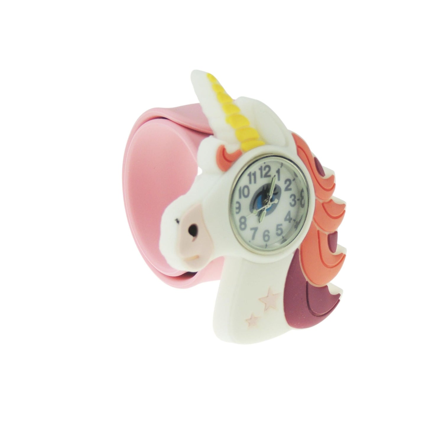 Glamour Girlz Kids Childrens Boys Girls Pink White Unicorn Head Watch Wrap Around Strap Present Gift Age 3, 4, 5, 6, 7, 8, 9, 10+ Years Old Birthday Christmas Birthday Tell Time Educational Idea