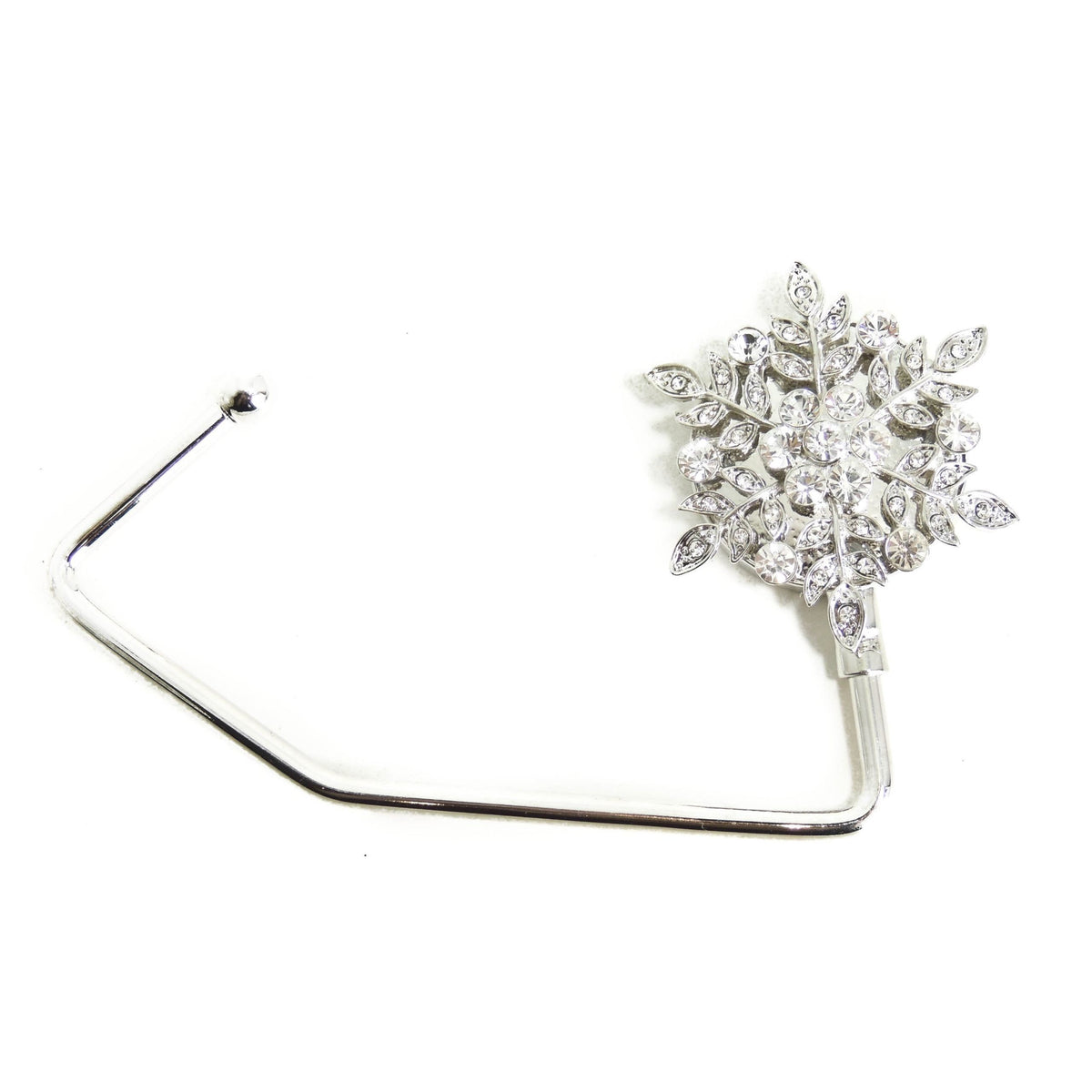 Glamour Girlz Ladies Sparkly Silver Crystal Diamante Handbag Bag Hanging Hanger Hook Decorative Flower for Her