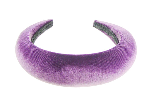Glamour Girlz Velvet Padded Headband - Wide Thick Puffy Alice Band for Wedding Bridal Evening
