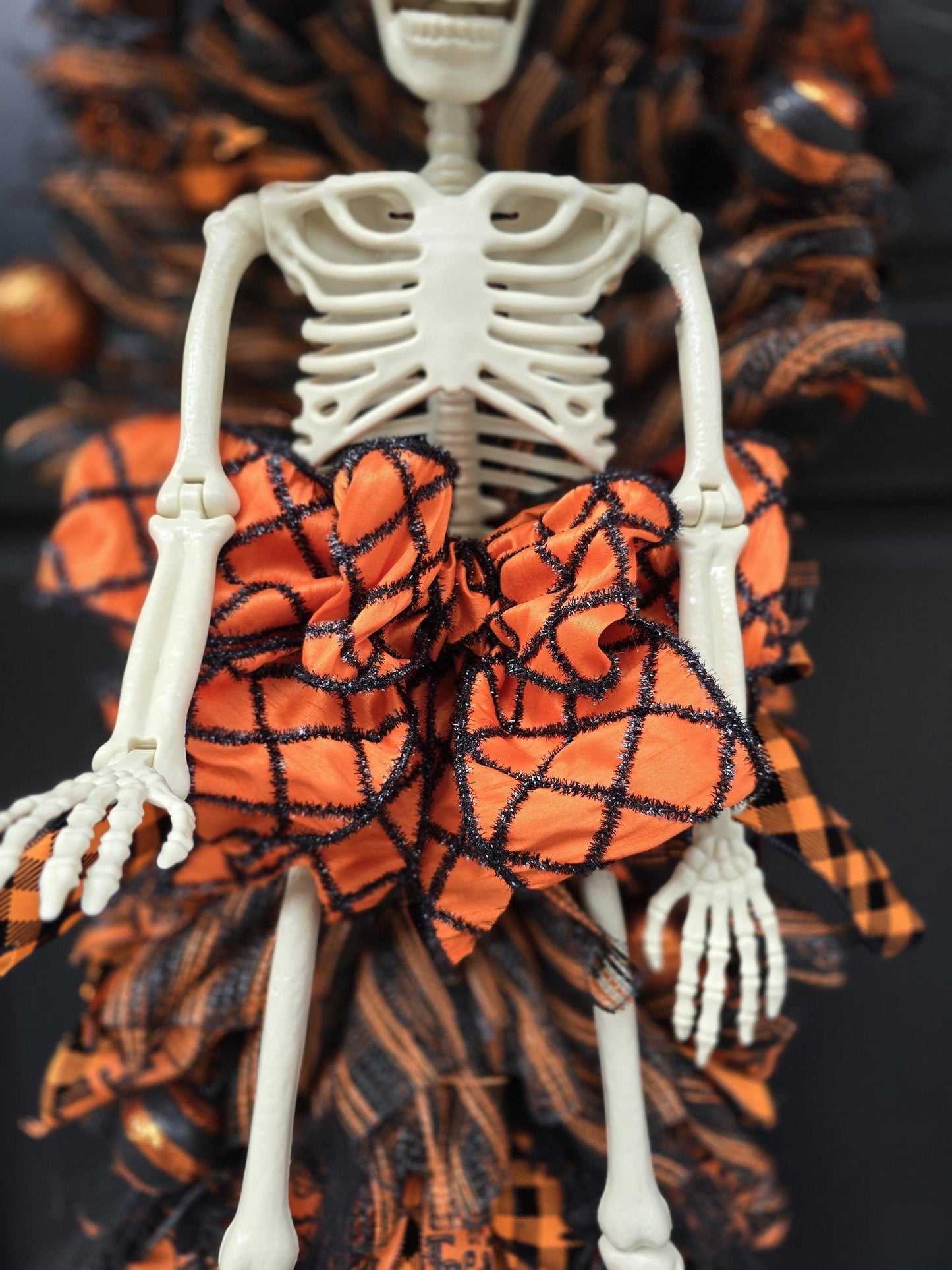 XXL Skeleton Halloween Teardrop Swag | Luxury Halloween Front Door Decor | 106cm (42")