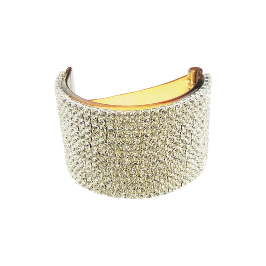 Sparkly Womens Girls Crystal Rhinestone Diamante Bridal Wedding Guest Christmas Party Bridesmaid Birthday Hair Accessories Banana Wide Cuff Styling Ponytail Hair Barrette Grip Claw Clamp
