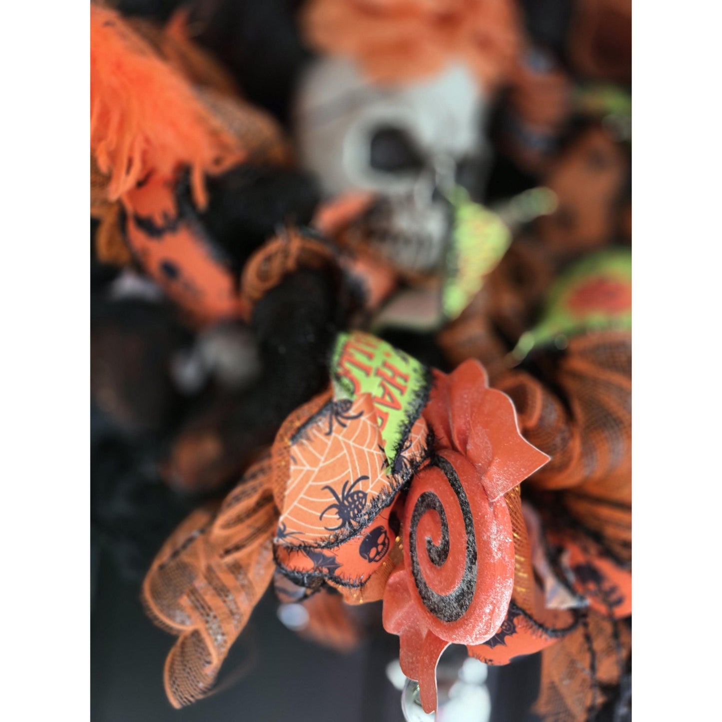 XL Oversized Halloween Front Door Wreath Hanger Skeleton SKELLY Skull Wall Porch Hanger Handmade House Home Decor Decorations Welcome Gothic