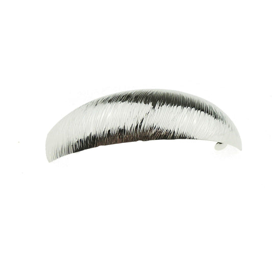 Ladies Brushed Metal Modern Boho Hair Barrette Clip Curved Oblong