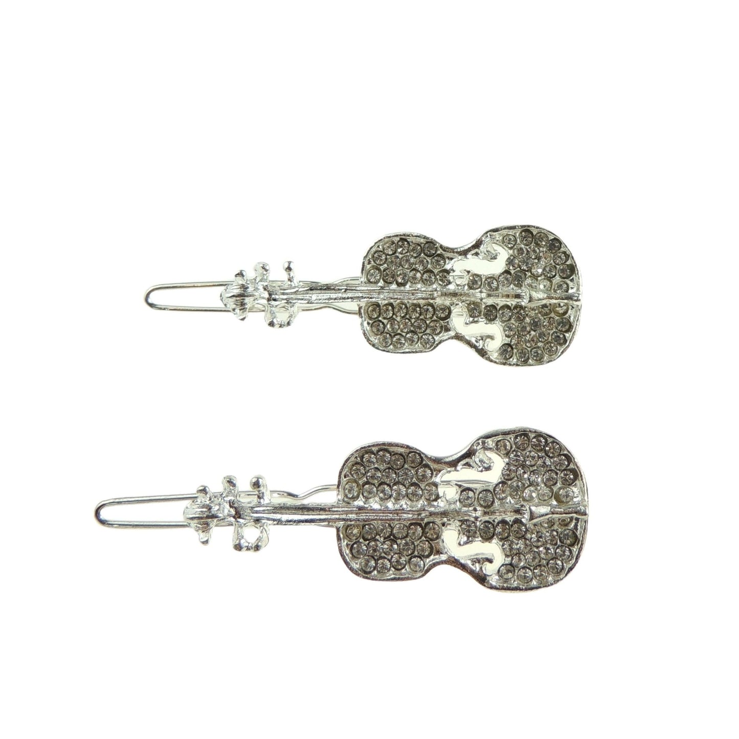 Womens Sparkly Crystal Violin Guitar Viola Cello Diamante Crystal Rhinestone Womens Girls Party Birthday Christmas Bridal Hairpin Hair Clip Grip Bobby Pin Clip Slide