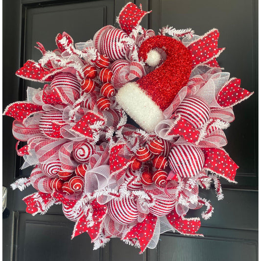 Luxury Christmas Wreath Front Door, Luxury Home Decorations, Red White Xmas, Winter Mantle Decor, Holiday wreath,Advent wreath,Holiday Swag