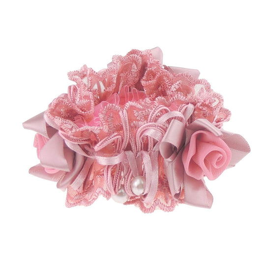 Womens Girls Essential Lace Crystal Rhinestone Fabric Sleep Christmas Birthday Bridal Wedding Bridesmaid Party Ponio Hair Tie Up Back Elastic Accessories Bobbles Ponytail Holder Rubber Bands
