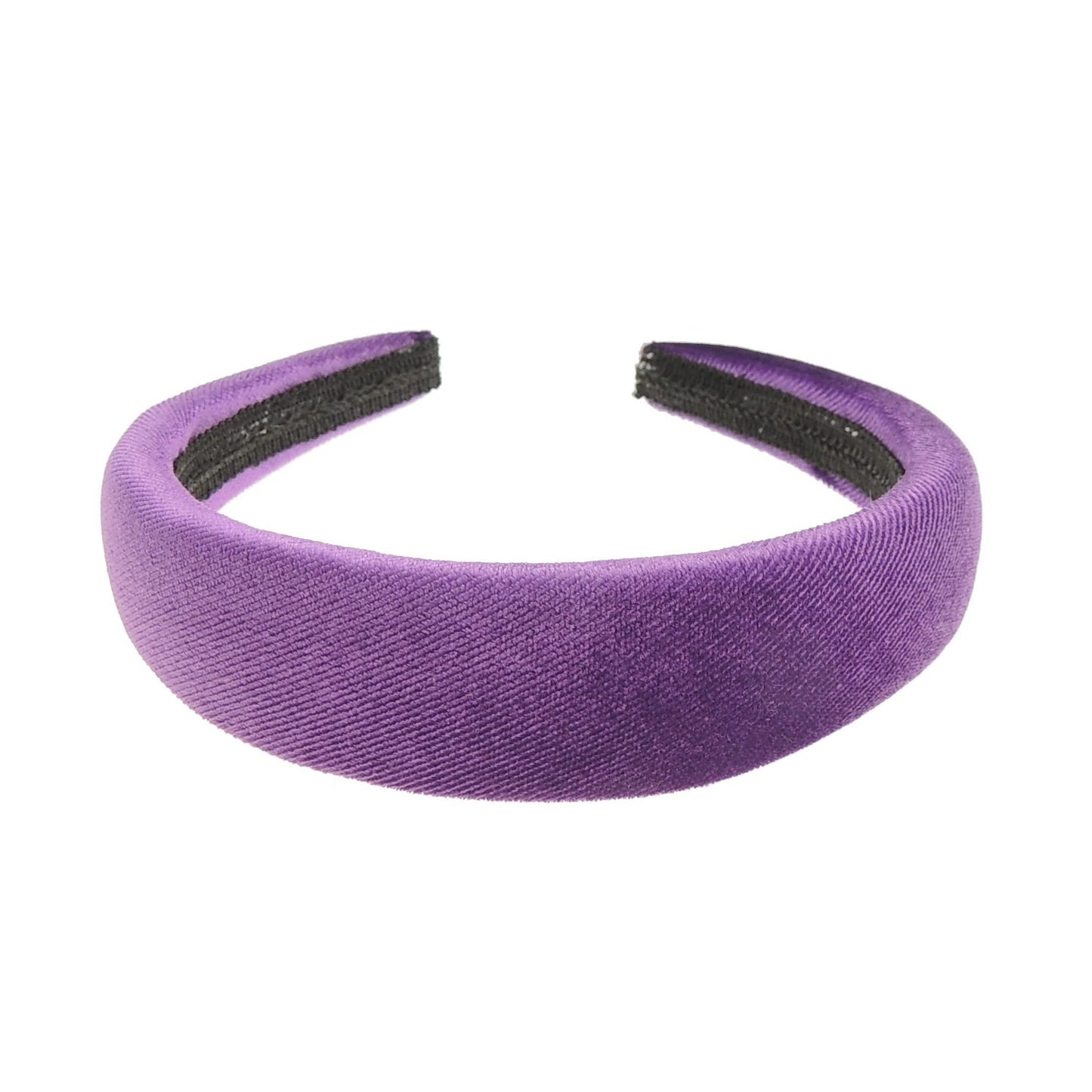 Womens Luxury Slightly Padded Puffy Velvet Flat Winter Evening Wedding Party Birthday Bridal Christmas Birthday Bridesmaid Headband Alice Band Hair Accessories Hairband (Purple, One Size)