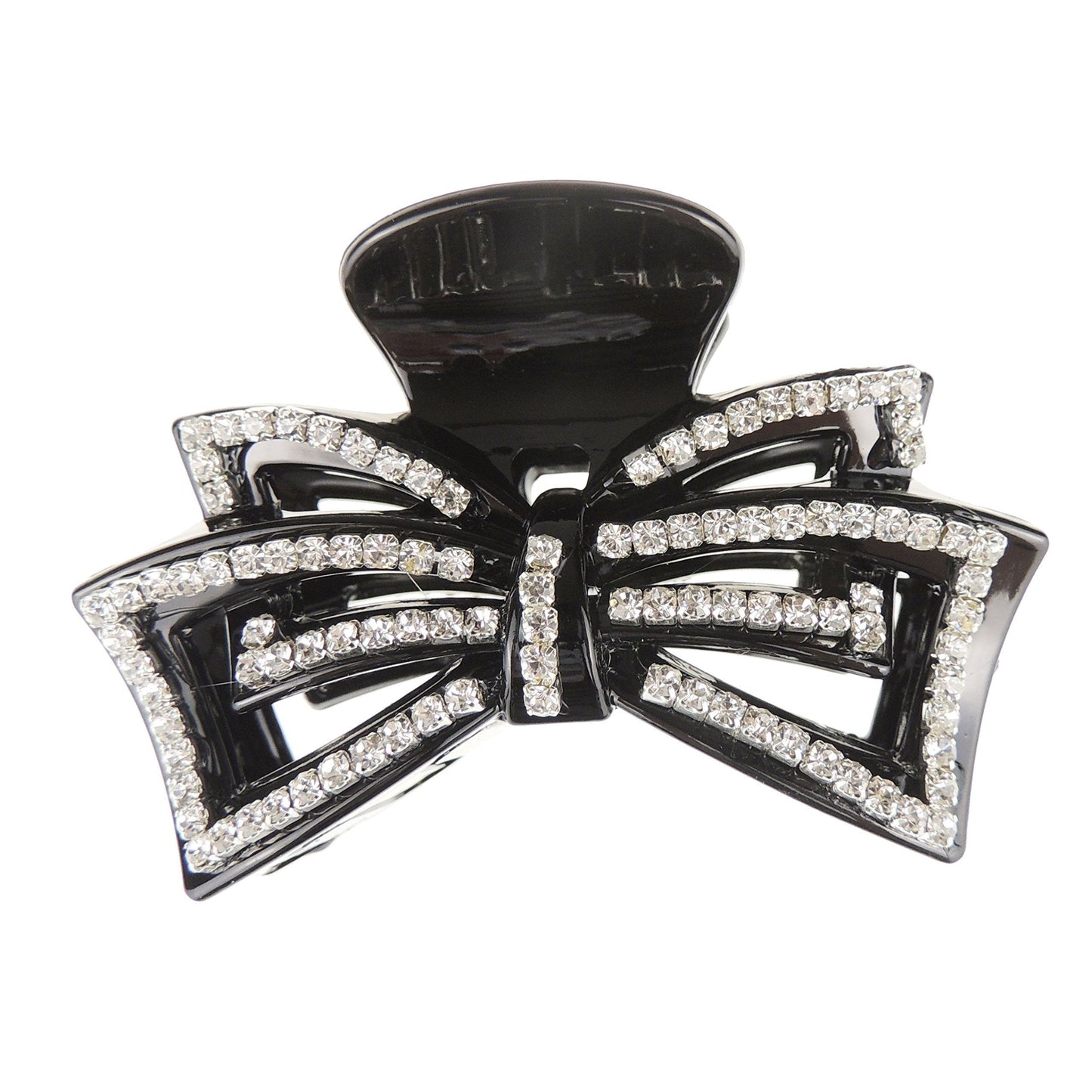 Extra Sparkly Diamante Crystal Evening Ladies 9cm Hair Claw Clamp Straight Bow