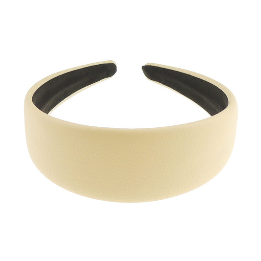 Womens Girls Occasion Wedding Bridal Party Birthday Christmas Evening Wide 4cm Slightly Padded Winter Faux Leather Vegan Hair Hairband Accessories Headband Alice Band