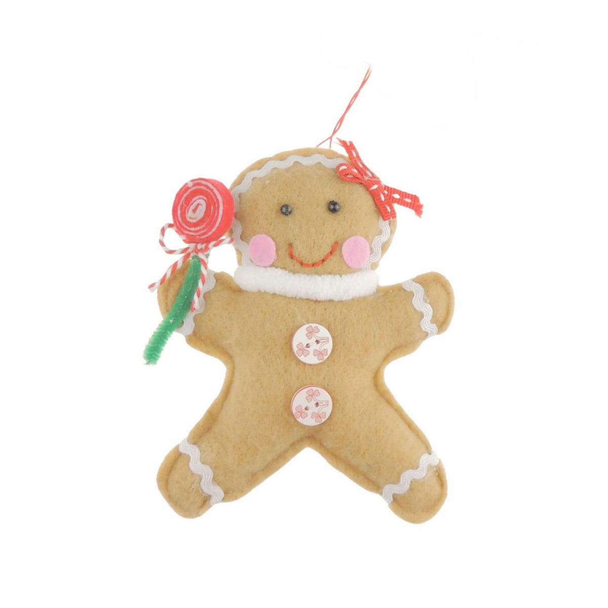 High End Quality Felt Christmas Hanging Tree Decoration Christmas Tree Decoration Hanging Ornament Bauble Traditional Holiday Decor Gift Xmas Trendy Bow Lolipop Smile Small Gingerbread