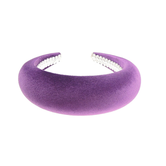 Womens Occasion Wedding Bridal Party Birthday Christmas Evening Wide Thick High Bump Padded Matador Velvet Velour Hair Hairband Headband Alice Band