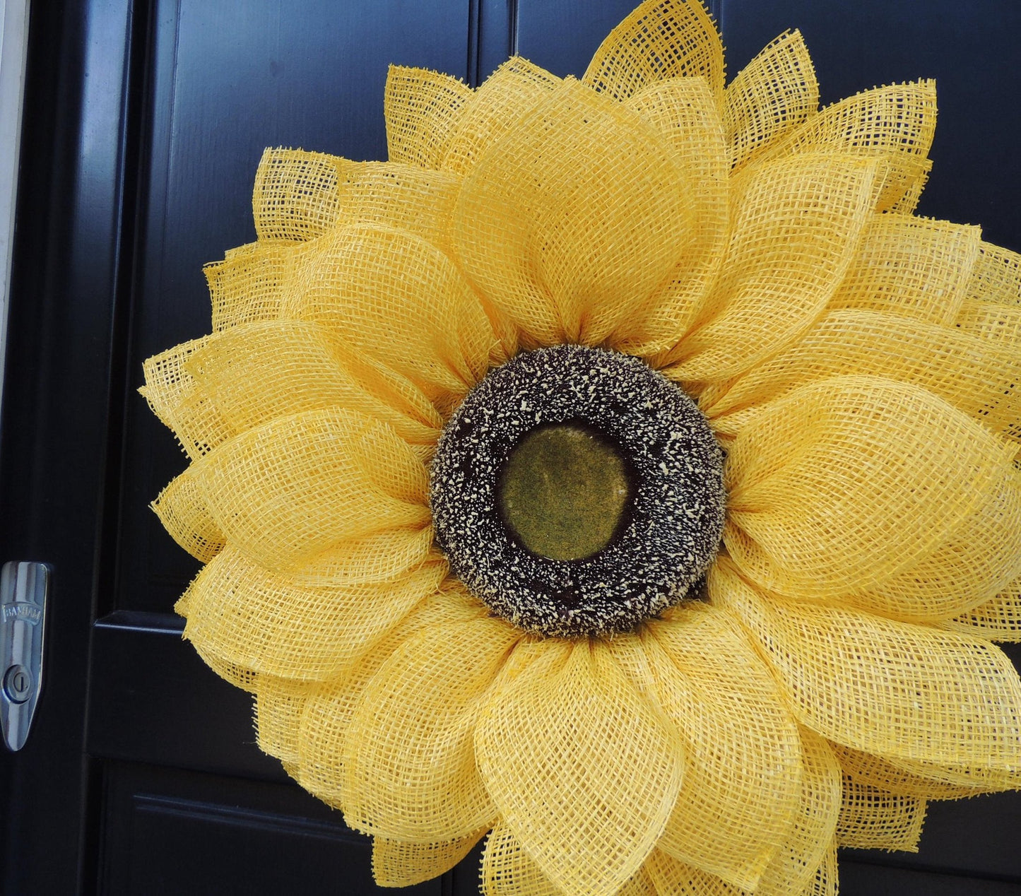 Large Sunflower Wreath | Yellow Summer Front Door Wreath | Farmhouse Floral Decor | 50cm (20")