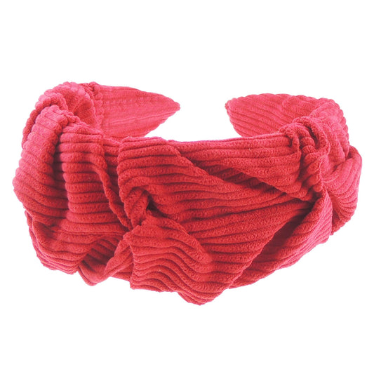 Womens Girls Wide Gathered Rouched Winter Evening Corduroy Velvet Soft Fabric Headband Alice Band Hair Band Accessories Wedding Bridal Party Christmas Birthday (Rust)