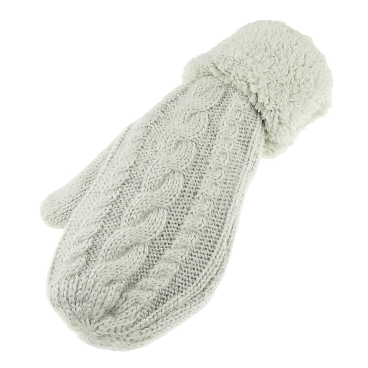 Soft Luxury Ladies Womens Girls Thick Cable Knit Cable Knit Thermal Fleece Lined Cold Weather Winter Ski Outdoor Accessories Hand Warmers Mittens Gloves Mitts, Christmas Birthday Gift