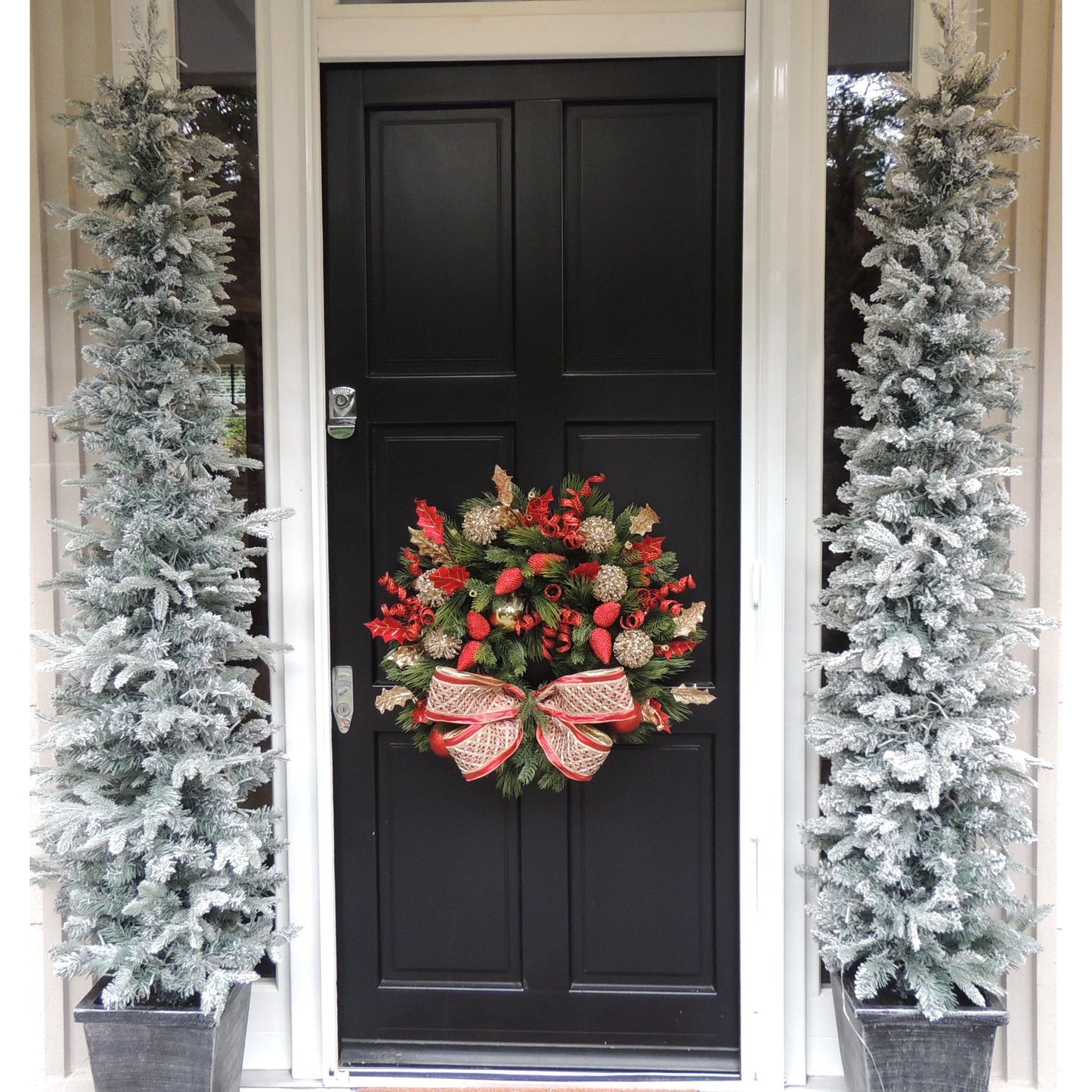 Luxury Christmas Fireplace Door Mantle Wreath Red Green Home Decoration Xmas Winter Advent Designer Decor Wall Hanger Traditional Ornaments