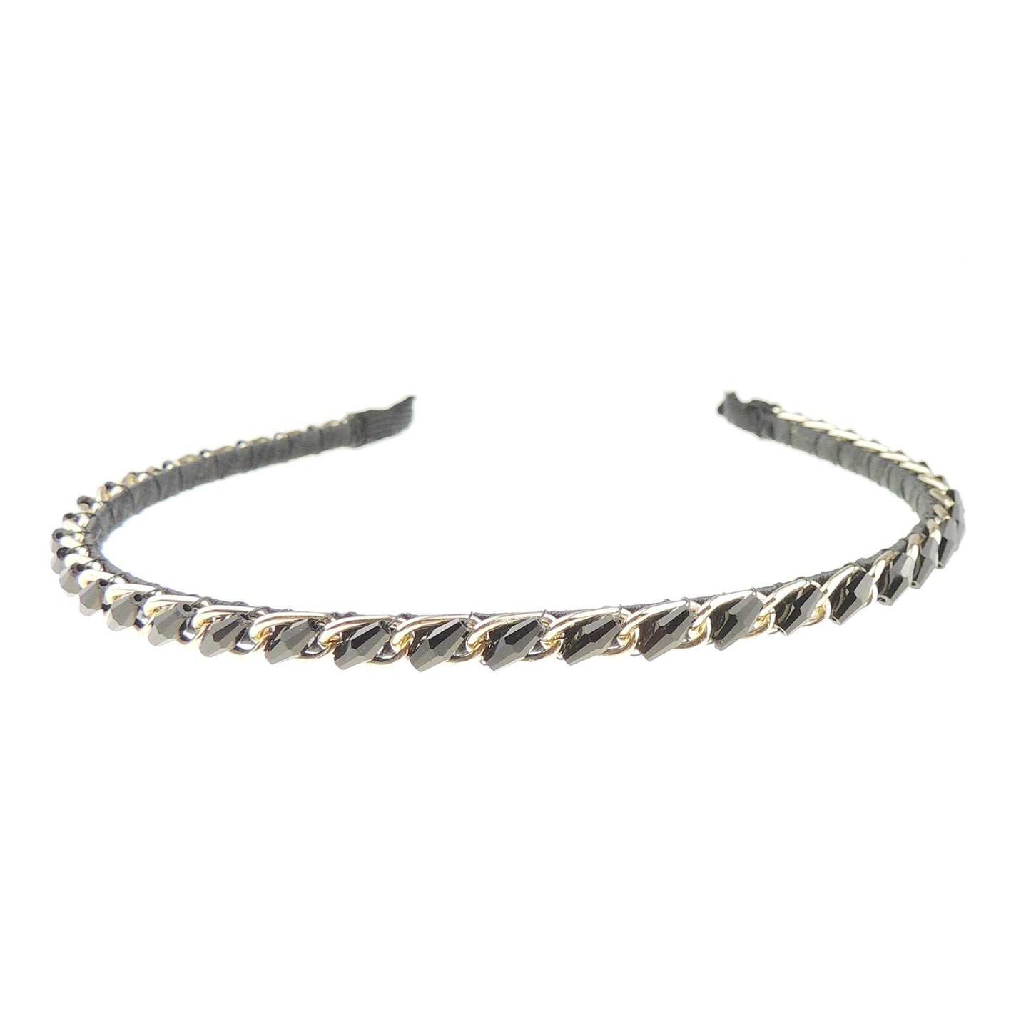 Womens Girls Sparkly Crystal Rhinestone Beaded Sparkly Narrow 1cm Wedding Formal Occasion Bridesmaid Christmas Birthday Pageant Evening Bridal Party Formal Alice Band Hairband Headband