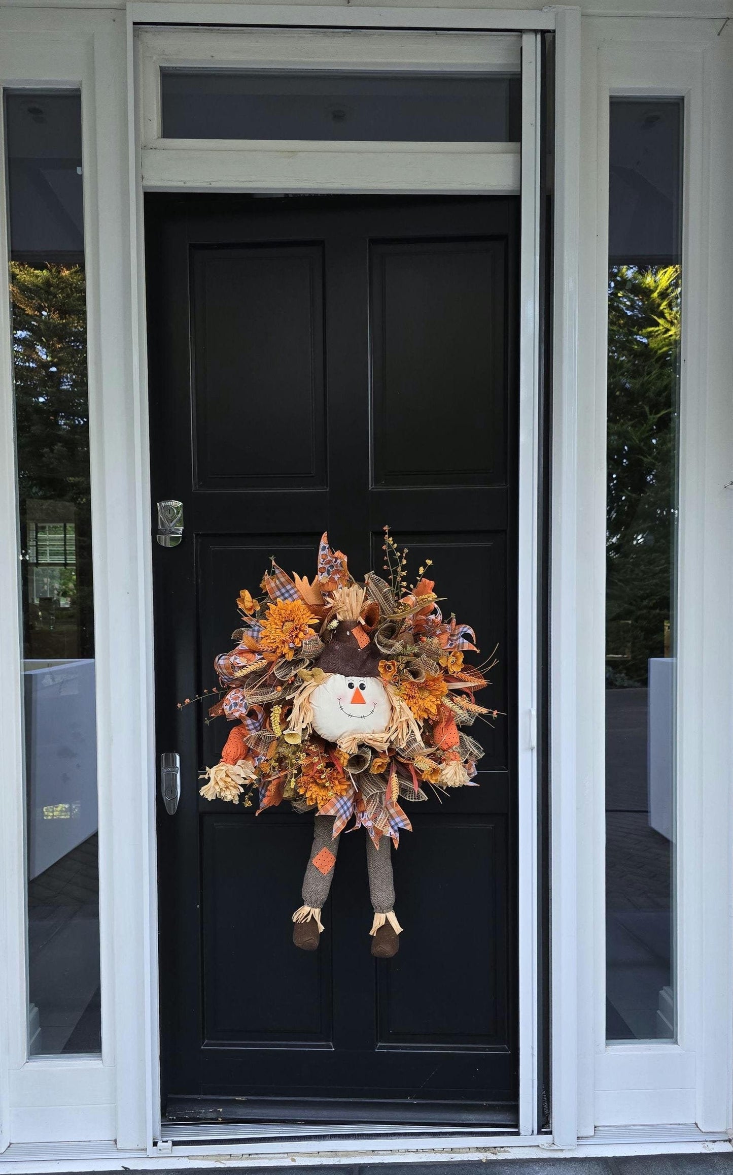 Luxury Scarecrow Autumn Wreath | Harvest Front Door Wreath | Thanksgiving Fall Decor | 50cm (20")
