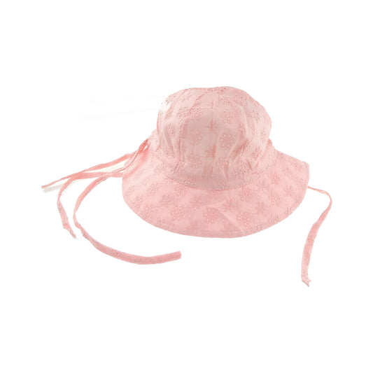 Glamour Girlz Cute Baby Girls Infants Childrens Newborn Cotton Broderie Anglais Poke Brim Retro Bonnet Beanie Bucket Summer Beach Floppy Sunhat Sun Hat 3 6 9 White