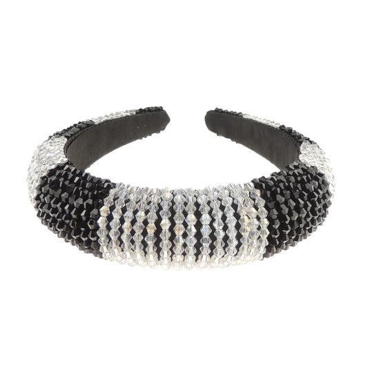 Womens Occasion Wedding Bridal Evening Embellished Crystal Beaded Jewelled Bump Formal Party Padded Sparkly Hair Headband Alice Band