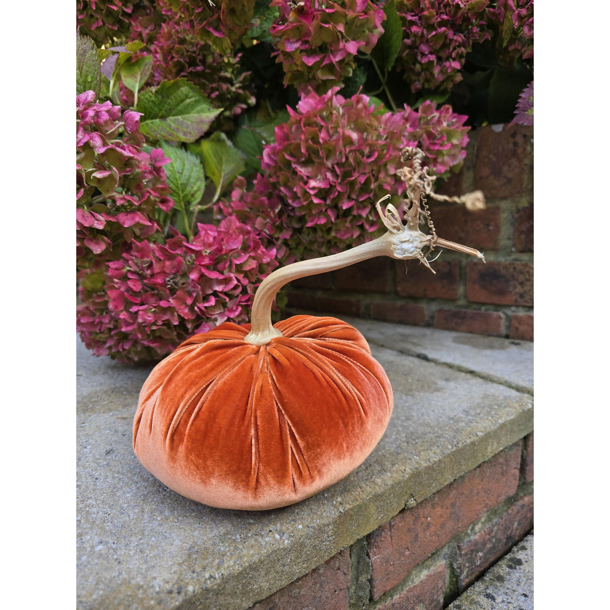 Royal Blue Luxury Silk Velvet LARGE Pumpkins Real Stem Harvest Autumn Handmade Home Decor Thanksgiving Table Decoration Centerpiece Ornament